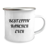 Funny Rancher Gifts for Men - Best Effin' Rancher Ever Camping Mug, Unique Birthday Unique Gifts from Friends - Image 2
